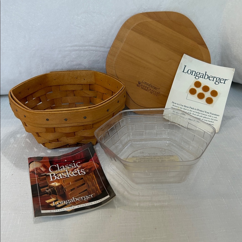 Longaberger Sage Booking Basket with Accessories